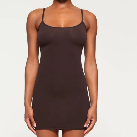 SKIMS Dresses & Skirts - Skims fits everybody slip dress size XL Espresso​